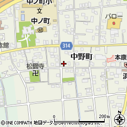 静岡県浜松市中央区中野町2014周辺の地図