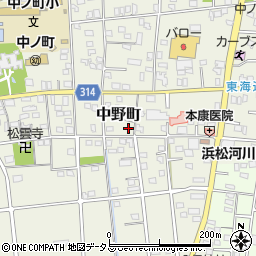 静岡県浜松市中央区中野町2037周辺の地図