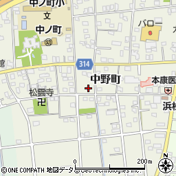 静岡県浜松市中央区中野町2020周辺の地図