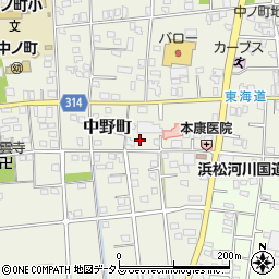 静岡県浜松市中央区中野町2044周辺の地図
