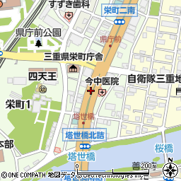 三重県津市栄町周辺の地図