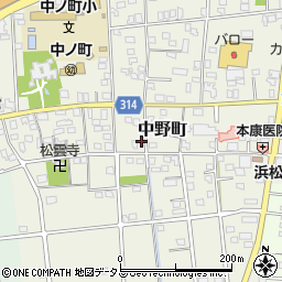 静岡県浜松市中央区中野町2023周辺の地図