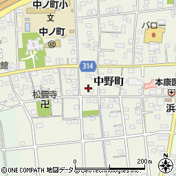 静岡県浜松市中央区中野町2022周辺の地図
