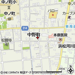 静岡県浜松市中央区中野町2043周辺の地図