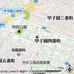 兵庫県西宮市甲子園四番町周辺の地図