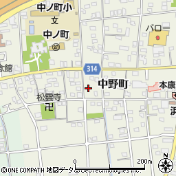 静岡県浜松市中央区中野町2015周辺の地図