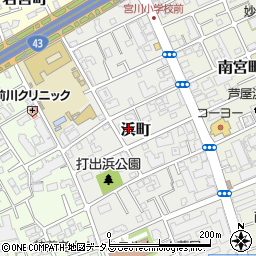 兵庫県芦屋市浜町周辺の地図