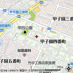 兵庫県西宮市甲子園四番町8周辺の地図