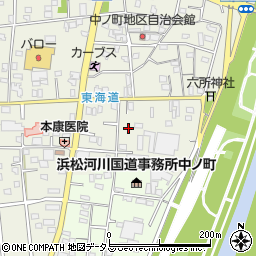 静岡県浜松市中央区中野町周辺の地図
