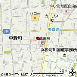 静岡県浜松市中央区中野町2072周辺の地図