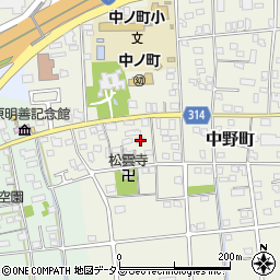 静岡県浜松市中央区中野町2121周辺の地図
