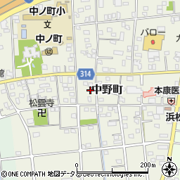 静岡県浜松市中央区中野町2016周辺の地図