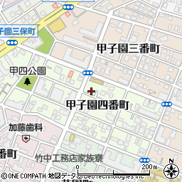 兵庫県西宮市甲子園四番町4-25周辺の地図