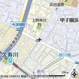 兵庫県西宮市甲子園浜田町3-16周辺の地図