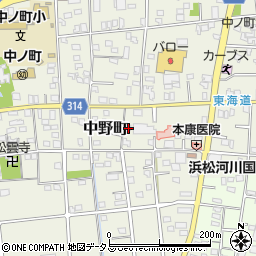 静岡県浜松市中央区中野町2083周辺の地図
