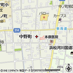 静岡県浜松市中央区中野町2080周辺の地図