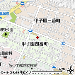 兵庫県西宮市甲子園四番町4周辺の地図