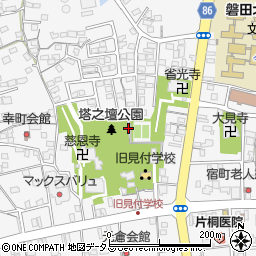 塔之壇公園トイレ周辺の地図