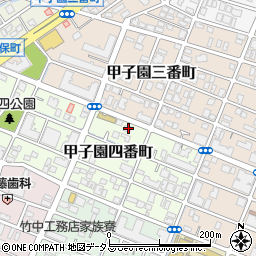 兵庫県西宮市甲子園四番町4-7周辺の地図