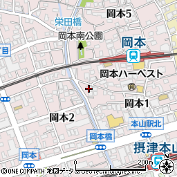 サニースクエア岡本周辺の地図