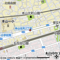 本山第一小学校前周辺の地図
