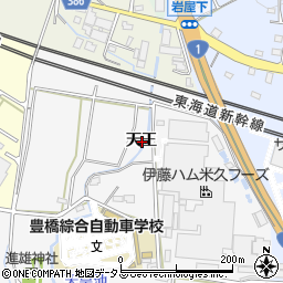 愛知県豊橋市藤並町天王周辺の地図