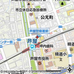個別指導イールート　阪神芦屋駅前校周辺の地図