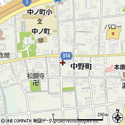静岡県浜松市中央区中野町2102周辺の地図