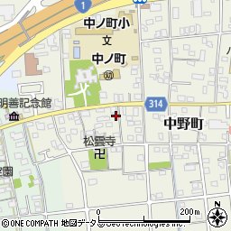 静岡県浜松市中央区中野町2115周辺の地図