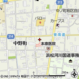 静岡県浜松市中央区中野町1215周辺の地図