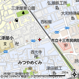 三津屋中一丁目周辺の地図