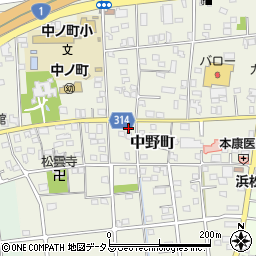 静岡県浜松市中央区中野町2097周辺の地図