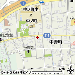 静岡県浜松市中央区中野町2107周辺の地図