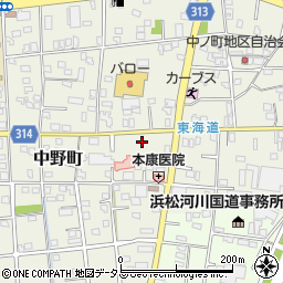 静岡県浜松市中央区中野町1206周辺の地図