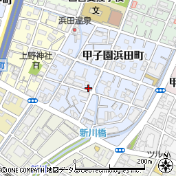 兵庫県西宮市甲子園浜田町5-15周辺の地図