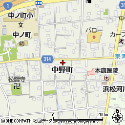 静岡県浜松市中央区中野町2087周辺の地図