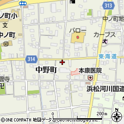 静岡県浜松市中央区中野町1218周辺の地図