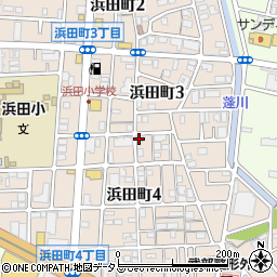 兵庫県尼崎市浜田町3丁目周辺の地図