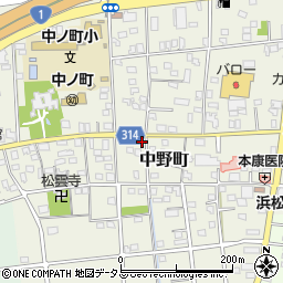 静岡県浜松市中央区中野町2094周辺の地図
