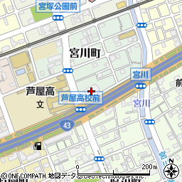 ＮＴＴ西日本神戸支店芦屋営業所別館周辺の地図