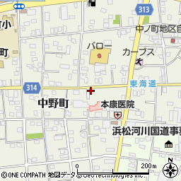 静岡県浜松市中央区中野町1216周辺の地図