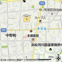 静岡県浜松市中央区中野町1207周辺の地図