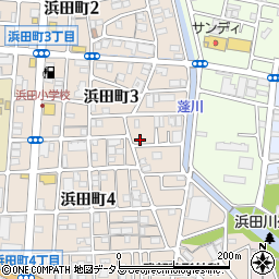 兵庫県尼崎市浜田町3丁目11周辺の地図