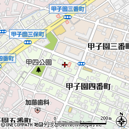 兵庫県西宮市甲子園四番町3周辺の地図