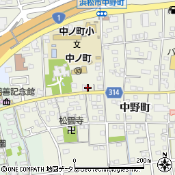 静岡県浜松市中央区中野町358周辺の地図