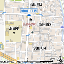 ローソンストア１００尼崎浜田町店周辺の地図