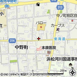 静岡県浜松市中央区中野町599周辺の地図