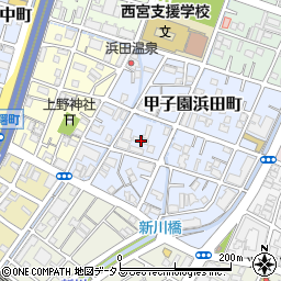 兵庫県西宮市甲子園浜田町5-16周辺の地図