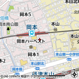 岡本駅前整骨院周辺の地図