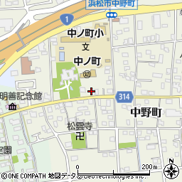 静岡県浜松市中央区中野町355周辺の地図